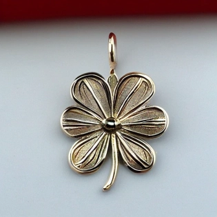 jewelry from another universe, jewelry from another world, jewelry from the future, high quality, four-leaf clover shaped, 10 k