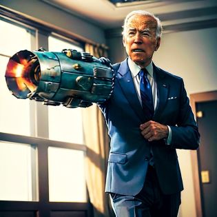 <lora:Arm_cannon-10:0.9>, ((arm cannon)), Solo, Suit and Tie, Indoors, <lora:Joe Biden:0.7>, joe biden, joe, biden, suit, speech