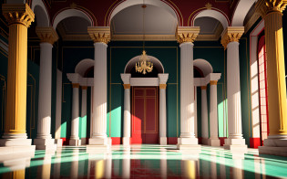 red marble, green marble, light Turquoise marble, marble aesthetic, white marble, shiny floor, marble floors, red padded, Greek Roman Columns, royal aesthetic, dark red details, Dark green details, Golden details, Gold, Turquoise details ((Chinese masterpiece)), color photograph, (sharp focus:1.2), sitting, extremely detailed, intricate, dramatic lighting, moody and melancholic atmosphere, sony a7 IV film stock photograph 4 kodak portra 400 camera f1.6 lens rich colors hyper realistic lifelike texture, best quality dramatic lighting cinestill 800, deep shadow, photo, Highly detailed, wide angle lens, depth of field, bokeh, 4K, HDR, absurdres, hyperrealistic, photorealistic, 1980s.