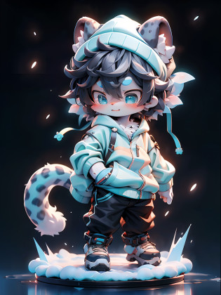 snow leopard? long whitr hair? shorter pants? Libido boy? Teenage uncensored? tmasterpiece? high detal? high high quality? Completely white fur? Black hair? eBlue eyes? Eye God? hairy pubic? Fluffy leopard?male people?Libido boy?shota?looking at viewert?Leopard print??By Dagasi?1.1??toddler