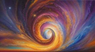 painting of a colorful swirl of light and colors, swirling vortex of energy, swirling flows of energy, swirling magical energy, channeling swirling energy, swirling energy, softly swirling magical energy, pulled into the spiral vortex, metaphysical painting, by Amanda Sage, energy vortex, swirling water cosmos, flame vortex, inspired by Amanda Sage, complex vortex