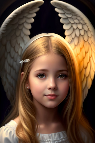 Image of a girl with angel wings on her head, retrato bonito da menina do anjo, Retrato de um anjo bonito, de uma menina anjo bonita, painting digital adorable, angelic face, anjo bonito, menina com asas de anjo, menina do anjo, lindo pintura digital, de anjo lindo, airbrush digital oil painting, pintura digital impressionante, anjo da menina alada, ser angelical brilhante