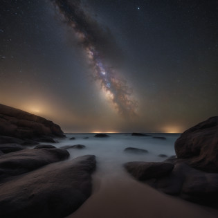 Master Parts?Superior Quality?superior image quality?The 8k quality??Beautiful pictures of the starry sky?Two beautiful shooting stars?magnifica?Arched Milky Way?The Milky Way seen across the ocean