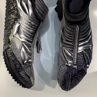 futuristic balenciaga sneakers, nft art, highly detailed, hyper realistic, a ton of bussdown iced platinum
