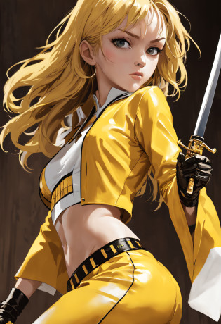 ((Poster do filme Kill Bill)), (((plano americano da cantora Madonna))), (((rosto Madonna))), (((roupa amarela FILME KILL BILL))), (((Katana Espada))), (((Katana))), Hiper realista, ((by Joseph Caroff)), Casa Vogue oriental, ((casa oriental)), fotografia de alta moda, (((nano detalhes))), filmed on Hasselblad H4D 200MS Digital Camera, (((Ultra realista))), (((super detalhada))), (((detalhes intrincado))), foto natural, Filmed by professional camera, corte americano, fotografia de alta moda, Vogue Italy, lente amarela futurista, editorial de moda, Photographed on Hasselblad H4D 200MS Digital Camera, (((ultra realistic))), (((super detalhado))).Foto Natural, filmed on a professional camera, Corte nos EUA, HDR, 16k.
