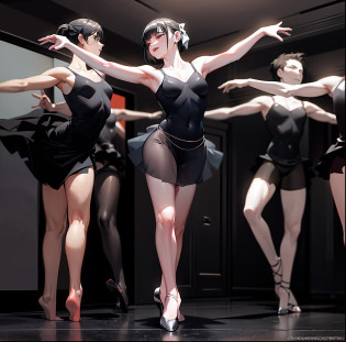 Dancers in black with them Leo, Poses de Ponta, Pose tensa, dancing gracefully, contemporary dance, Pose de dica, ballet performance photography, Ballet style pose, Coreografada, point� pose, contemporary dance poses, peaceful and graceful, modern dance aesthetic, ballet pose, BALLET