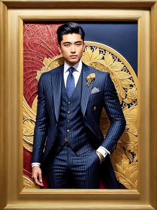 Every element of the artwork has been meticulously crafted, from the fine lines of the pinstripe suit to the intricate stitching on the shoes. The attention to detail is unparalleled, and the result is a breathtaking masterpiece that inspires awe and admiration in all who behold it.