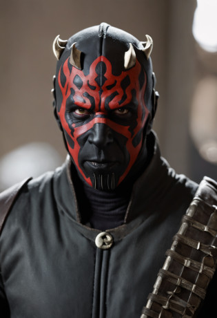 Darth Maul as mortal combat character, dressed in mortal combat clothing, (mortal combat clothing:2), (full body image 2)