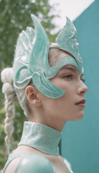 offcial art, Unity 8k??, ultra-detailliert, Beautiful and aesthetic, Beautiful, ?masterpiece, top-quality, .raw, super thin photo, ?A high resolution, Photorealista, sunlights, portrait of a full body, unbelievably beautiful, dynamicposes, delicated face, vibrant eyes, (from side view), Person wearing bizarre futuristic mask and extravagant retro fashion outfit?with  the?There are men and women in old ornaments with alien makeup and mechanical pets in the town, 1960s science fiction film by Wes Anderson, PastelColors, Rosa, blue and green, natural soft light, Psychedelia, Strange Futurism, foco n�tido, intrinsic, Fuji 55mm Film, ighly detailed, ????, Detailed complex background occupied, Messy, Beautiful fece, milky, highlydetailed skin, Realistic skin details, Visible Pore, foco n�tido, Volumetric mist, 8K UHD, dslr camera, hightquality, Cinematograph granularity, rendered, Lomography, Expanding metropolis in retro-futuristic dystopia, view from below, semi transparent