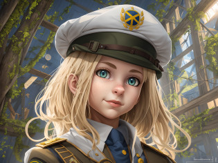 Menina, Ukraine , Ukraine anime girl ,Ukraine , Full body composition of a young woman with messy light blonde hair, maquiagem dos olhos, 11 anos, orelhas de gato, soft lighting, sozinho, vestido com um velho uniforme militar futurista rasgado e esfarrapado, Emblema da pata do gato, poser, cores manchadas, octan render, Detalhe intrincado hiperrealista, cinemactic, 8K resolution, 70mm, Highlight lighting, global ilumination, retrato de corpo inteiro, limpar rostos detalhados, roupas intrincadas, cara bonita, peito achatado, cintura fina, pernas finas, quadris pequenos
