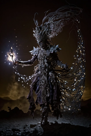 Hyper Detailed Motion Capture ?f Casting Massive Spell of Large Scale Coven, Witchcraft, Blocksberg on Background, shot on Hasselblad H4D 200MS Digital Camera, Mitakon Speedmaster 300mm f/5. 6 XCD, Dark Aesthetic, Ember Light, Intricate, Light Pollution, Epic Light --q 5 --ar 2:3