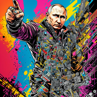 Putin, a drawing of a hand pointing at the viewer, you, angry and pointing, u, pointing index finger, maximalism, wildstyle, vibrant colors, dynamic angles, cyberpunk, inkpunk, ultra detailed, 8k, --auto --s2