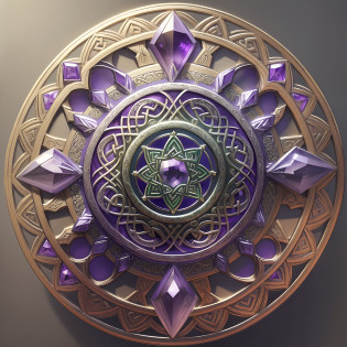Drawing of Celtic knot jewelry, without any characters, orange gemstones, silver and amethyst in the middle, jewelry design, detailed sketches, amethyst stained glass, complex designs, detailed pencils, detailed fanart, highly detailed sketches, color sketches, intricate detail illustrations, Celtic knots, complex designs, detailed filigree, Celtic art style 00 --auto --s2