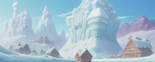 Disney's Frozen storybook?Attached is a photo of the frozen town, zootopia concept art, ghibli moebius, ice city in 2 0 8 0, inspired by M�bius, M�bius aesthetics, Moebius + loish, lan mcque, Studio Ghibli shows, moebius artwork, studio ghibli smooth concept art, james gilleard artwork