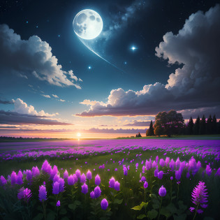 Bright sky and clouds on bright night, field of flowers at night, Bright moonlight shines on wildflowers, night sky full of flowers, moonlit night dreamy atmosphere, moonlit nightscape, Lonely beautiful moonlit night, Lonely moonlit night, Bright and beautiful moonlight, night time moonlight, moonlight, nighttime nature landscape, moonlight night, nighttime moonlit, moonlit sky --auto