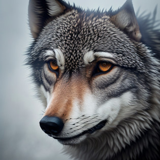 Photo RAW, animal, photo portrait de [homme:loup:2] humanoid in clothing, visage, 8k uhd, dslr, soft lighting, highs quality, grain de film, Fujifilm XT3 --auto