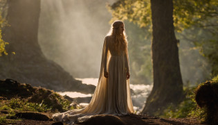 Tire uma foto de Galadriel, de corpo inteiro, With the setting of Lord of the Rings