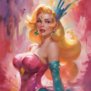 (Princess Peach: 1.5),(Sexy superheroine:1.2),(magical forest:1.2),(Fofosexyrobutts:1.2),(Rossdraw 2.5:1.1),(KDA:1.1),(WLOP:1.1),(Sakimichan:1.1),(Aquarela:1.2),(Particus:0.55)