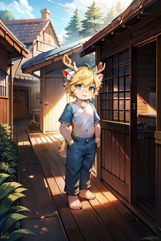 catss?adolable?adolable?8 years old?Young?deer antlers?standing on your feet?Seaside cottage?Hairy daytime bright light blonde hair?Libido boy?Light blue pants