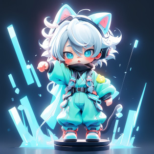 (Extremely cute anime Shota, Libido boy?Shota, cat ear,Cat tail?White hair?tchibi),