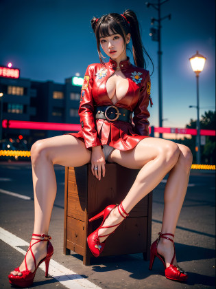 ultra-detailliert??masterpiece?top-quality??A high resolution?8K high image quality?Photogenic clarity?A detailed eye?gradients?perfect anatomy body proportions ,hard disk?nffsw , Nikon Z9 80mm Lens ?masutepiece?(((Japan Ladies Runaway Tribe?A special attack suit made of the finest leather material that is up to the bright red ankle?Special special attack suit with the highest quality embroidery)))?((Bright red mini tight skirt)))?Bright red exquisite enamel material high heels?White finest enamel belt?raise one leg?Opening legs?Sitting in the seat of a runaway car?Colorful and cool bikes?Looking at the camera?Half body shot?White lace material panties?Highway at night?Streetlights are lined up?Shine a light?The beautiful full moon colors the night sky?Stars in the night sky?Mob of spectators?Gallery of many fans?No panties?