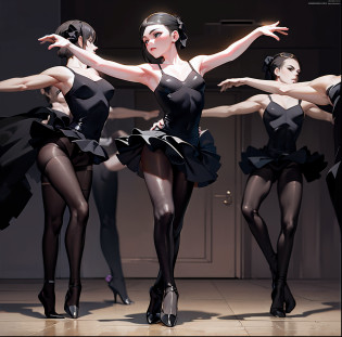 Dancers in black with them Leo, Poses de Ponta, Pose tensa, dancing gracefully, contemporary dance, Pose de dica, ballet performance photography, Ballet style pose, Coreografada, point� pose, contemporary dance poses, peaceful and graceful, modern dance aesthetic, ballet pose, BALLET