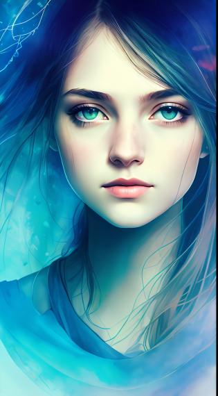 The female figure of Agnes Cecile?Radiation components?Soft color grading?Ink droplets drift away?Warm lights in autumn?1lady