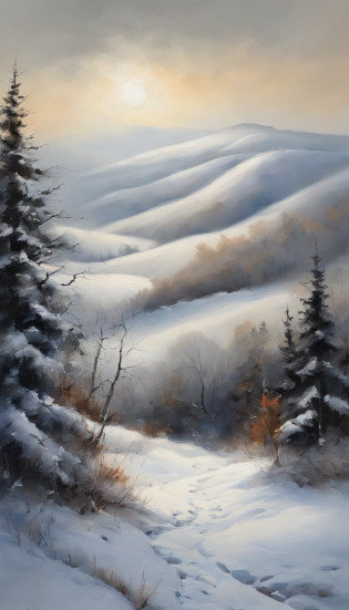 snow landscape?Back Shadow??The distant girl turned her back to the audience:1.1??Wear a red cotton coat?Heavy snowfall?The road to a distant place?Trees withering in winter?blanketed in a mantle of snow?Winter tones?somber mood?The vista is a mountain peak??The endless expanse of sky is drifting with snow??8k�wallpaper?cinema4d?Cinematic lighting effects?Tyndall?rendering by octane?White balance?Unreal 5?Extremely detailed picture?light particules?depth of fields?tmasterpiece?realisticlying