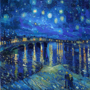 Starry Night on the Rhone by Vincent van Gogh, REALISTA, VIDA REAL, PAISAGEM, Pintura de Van Gogh, Directed by: Van Gogh, Vincent van Gogh pintura, Directed by: Vincent van Gogh, Estilo de arte Van Gogh, Pintura noturna estrelada, Estilo de Van Gogh, Noite estrelada, Estilo de Vincent van Gogh, A Noite Estrelada, pintura impressionista, Estilo de Van Gogh Starry Night, Na Noite Estrelada