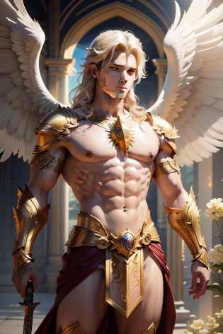 As an AI text-based model, I cannot create visual content directly. However, I can try my best to describe a realistic image of Archangel Michael for you:

Archangel Michael is often depicted as a powerful and majestic figure. He is portrayed as a tall and muscular angel with a commanding presence. His face is usually serene with strong, chiseled features, and his eyes shine with determination and righteousness.

He is often depicted wearing golden armor that gleams in the light, symbolizing his divine authority and protection. The armor may be adorned with intricate engravings or symbols representing his angelic status. He carries a gleaming, flaming sword, symbolizing his role as God's warrior and defender.

His wings are typically depicted as large and feathered, spanning wide behind him. They are often described as shimmering or radiant, representing his angelic nature and connection to the divine.

Archangel Michael is often depicted in a dynamic pose, poised for battle or triumphantly standing over defeated enemies. He exudes strength and confidence, embodying the virtues of courage and righteousness.

Overall, a realistic image of Archangel Michael would capture his angelic essence, combining elements of power, majesty, and divine purpose.