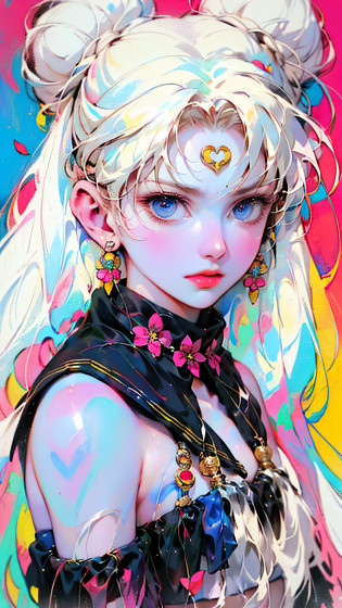 ?Pink fashion T-shirt?1.9???Colorful hair?1.8???Rainbow all colors?1.8??????Vertical painting?1.6)????painting of a?1.6??frontage?comic strip,illustration,painting of a,largeeyes,crystal-clear,?rainbow color gradient high ponytail?1.7?,Delicatemakeup,Keep one's mouth shut,(Small Fresh:1.5),(Bandeau:1.6),long eyelasher,White shoulder T- shirt, White Shoulder Shirt?looking at viewert?watery big eyes?(rainbow colour hair?1.6), color splash, ?solo?1.8?, color splash, color explosion, colour splash, color explosion, Thick lacquer style?Messy lines?((shining)) ?(colorful), (colorful), (colorful), colorful, Thick Paint Style, (Splash) (Color Splash), Vertical Painting, Upper Body, Paint Splash, Acrylic Pigment, Gradient, Paint, Highest Image Quality, Highest image quality, Masterpiece, Solo, Depth of Field, Face Paint, colorful clothes, (ellegance: 1.2), opulent, long whitr hair, ventania, (ellegance: 1.3), (petals: 1.4)?(((masterpiece))),(((Best quality at best))),((ultra�-�detailed)),(illustratio),(dynamic�angle),((floatking)),(Paintwork),((Loose hair)),(solo),(1girl) , (( (Detailed anima face))),((Beautiful detailed face)),collars,exposed bare shoulders,whaite hair,((The color hair)),((Striped hair)),Beautiful detailed eyes,(Gradient color eyes),(( ?Colored eyes???????coloured background???????high saturated????