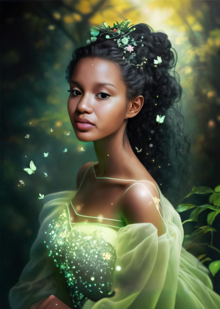 uma mulher com um vestido verde e borboletas no cabelo, retrato bonito da fantasia, retrato bonito da arte da fantasia, bela arte digital, Retrato de uma fada, lindo pintura digital, retrato da arte da fantasia, ethereal beauty, retrato da fantasia, Beautiful digital illustration, Retrato da fada, bela arte de fantasia, retrato de fantasia digital, pintura digital bonita, bela arte digital, linda donzela fantasia