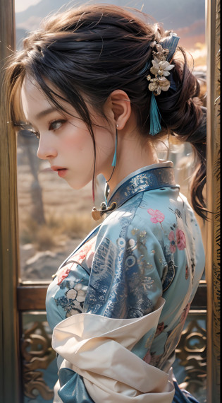 ((Masterpiece)), ((High detail)), photography of?real photograph?1 Cheongsam Girl, wearing  cheongsam?silky cheongsam?silky cheongsam?((Ultra-detailed)),((Delicate face)), Beautiful detailed eyes, (high light,Gradient hair),Long hair, Floating hair, ,hairs�between�eyes, GSHead,1girll ,Solo,The eye,Genshin_impact,Look at the viewer, ((Distant view)), Foot wide-angle shooting, Strong light and shadow, Cinema lenses?tmasterpiece?Super quality? A desert?on cheongsam?Silk cheongsam?18yr old?Big eyes?Sunset afterglow?entire character?cropped shoulders?show legs?Long legs?full bodyesbian?8K?Ultra-clear resolution?Ultra-fine painting?Flat desert?Distant horizon?Vast desert?Sand?Dressed in a flowing manner?Silky traditional oriental cheongsam?Decorated with intricate patterns and bright colors?Highlights her seductive silhouette?((The background is a large flat desert)),tmasterpiece?Ultra-realistic detailed painting?Epic fantasy digital art style?8K,wide wide shot?Diagonal composition?art of photography??Extremely refined and beautiful???tmasterpiece???best qualtiy?1.0????A high resolution?1.0??beautiful light up?perfect lightning bolt?realistic shaded?[A high resolution]?Delicate skin?ultra�-�detailed?Slim figure?Long legs?Beautiful Meticulous Girl, absurderes, unbelievable Ridiculous, hugefilesize, ultra�-�detailed, A high resolution, The is very detailed?best qualtiy?tmasterpiece?Need,((tmasterpiece)), (A detailed),Super delicate?Epic fantasy digital art style?The girl has long flowing hair?Flat desert?Gobi?Vast desert?Desolate and lonely?Distant horizon?Sunset afterglow?((entire character)),hurricane?It was very windy?Big wind?It was very windy?Photos taken with a professional photography camera?Incredibly realistic textures,(1 girl away from the camera:1.2), (super wide shot),