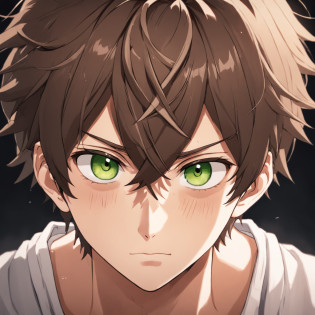 desiludido, Anime boy with brown hair and green eyes looking at the camera, cabelo cacheado, dead expression, Nice realistic portrait, anime semi-realista, detailed anime soft face made by anime painter studio, Retrato anime do homem bonito, realistic anime art style, arte cg anime suave, anime de rosto de alto detalhe, anime semi-realista, estilo anime semi-realista, Retrato estilo anime, homem alto do anime com olhos mel, A man in this 30's, terno marrom escuro, Sorriso leve, Restolho de 3 dias, Tiro de cabelo castanho desbotado, olhos verdes, topo da cintura, Standing in a 19th century study