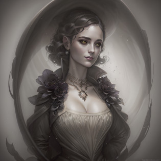 There is a woman in a white, black, middle-aged, slightly gray coat, Charlie Bowater character art, Tom Bagshaw Weta Studio, Artgerm and Tom Bagshaw, Charlie Bowater style, Tom Bagshaw artstyle, Tom Bagshaw style, Tom Bagshaw Artstyle, Charlie Bowater art style, Tom Bagshaw Donato Giancola