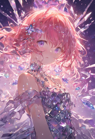 (((crystals texture Hair)))?{{{{{extremely detailed CG}}}}},{{8k_wallpaper}},{{{{Crystalline purple gemstone gloves}}}},((beautiful detailed Glass hair)),((Glass shaped texture hand)),((Crystallize texture body)),Gem body,Hands as clear as jewels,Crystallization of clothes,((crystals texture skin)),sparkle, lens flare, light leaks, Broken glass?{{{{Detailed Glass shaped clothes}}}}? ((masterpiece)), (((best quality))), ((ultra-detailed)), ((illustration)), ((disheveled hair)), ((frills)), (1 girl), (solo), dynamic angle, big top sleeves, floating, beautiful detailed gemstone sky, gemstone sea, beautiful detailed eyes, overexposure, side blunt bangs, hairs between eyes, ribbons, bowties, buttons, bare shoulders, (((small breast))), pleated skirt, crystals texture flowers? ((Detailed crystallized clothing)),(gemstone of body)?solo focus,{{{{{{{{Iridescence and rainbow hair:2.5}}}}}}},{{{{{{detailed cute anime face}}}}}},{{loli}},{{{{{watercolor_(medium)}}}},(((masterpiece))),(((clock))),(((red))),(((blood))),finely detail,Depth of field,Blood drop,Blood fog