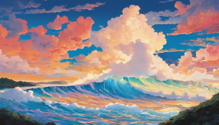 surfe?surfe?RT para baixo. 66 Antes da Grande Tempestade, Nostalgic, Annual lighting exhibition, nuvens cumulonimbus, voluminetric lighting, big sky