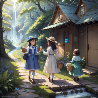 New Chat
2023-06-18 08:08:18
Create a story with images for children

2023-06-18 08:08:18
Once upon a time there was an enchanted kingdom, a small village where many happy children lived. They loved to play and explore the outskirts of the village, always discovering new adventures and amazing places.

One day, while walking through the nearby forest, they encountered a beautiful blue butterfly. She seemed to be lost and the children decided to help her find her way back home.

They followed the butterfly, crossed a stream, and climbed a mountain until they reached a mysterious cave. Inside, they found a hidden door and decided to open it.

To the surprise of the children, the door led to a magical world where everything was made of sweets and treats! There were chocolate trees, mountains of ice cream, rivers of fruit juice, and many other delights.

The children were enchanted by it all and began to explore the magical world. They played and had fun for hours, until they began to worry about how to get home.

It was then that the blue butterfly appeared again and showed them a way back to the village. The children thanked the butterfly for guiding them and promised to always take care of nature and animals.

And so, the children returned home full of stories and incredible memories of the adventure in the magical world of sweets. And the blue butterfly has always been remembered as a very special friend.

2023-06-18 08:09:34
Comtinue

2023-06-18 08:09:34
The children told their adventure to everyone in the village and everyone was delighted with the story. They realized that this magical world of sweets was just a dream, but that the nature around them was also magical and full of life.

From that day on, the children began to take even more care of the forest and the animals that lived there. They planted trees, tended the rivers, and helped animals that needed help.

And the blue butterfly, which was once lost,
