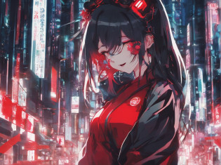 Cyberpunk futuristic psychopathic girl crazy smiling laughing with red effects in a gothic canary of terror, cena preta e branca, mulher rindo, mulher sorrindo, good good position, efeitos vermelhos, mulher sensual, mulher sexy, cena de terror, medo, Hand style, 4k