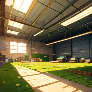 It is a spacious production hall with a neat concrete floor and rows of tools and equipment for the production of straw mats in the middle of the workshop. The workers worked together, some cutting the grass rope to the required length, while others kneading the blades of grass into solid rolls. The fragrance of grass leaves fills the air, making people feel a fresh breath. In the corner of the workshop, there is also a spacious window, through which you can see the sunlight shining on the ground through the leaves, which is very warm and comfortable.