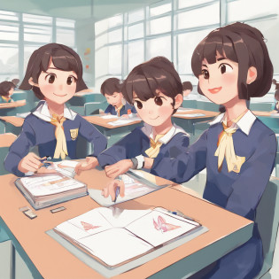 Depict a bright classroom?Full of technology atmosphere?Students in the classroom can use VR glasses for virtual reality learning?They can explore a variety of scenarios and knowledge in an immersive way?ao mesmo tempo?There are also students drawing cartoon characters?Show their creativity and artistic talent?Teachers are teaching students how to take pictures with their cameras?Develop their photography skills?Still others draw with brushes?Express your thoughts and feelings?ao mesmo tempo?There are also students exploring the inside of the classroom?Discover new knowledge and discoveries?There are even students operating drones to measure?Demonstrate the application and innovation of technology?The entire illustration can be laid out vertically?to highlight the faces and expressions of the characters?It gives people a feeling of closeness and authenticity?This illustration is suitable for commercial use?Can be used for education-related advertising?promotional materials, etc?Show the technology and innovation of modern education?ao mesmo tempo?Well-portrayed character faces can also bring a better visual experience to the audience?