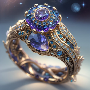Masterpiece?highest  quality?(Nothing but the ring)?Beautiful ring, Ultra detailed?(No Man),Phoenix ring setting?starrysky?Wrapped around the end from beginning to end?Delicate gold ring?Starry sky in the ring,The sheen?inverted image?Sparkling blue-purple gemstones?Elegant and noble,simple backgound
