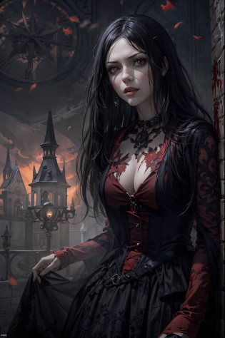 This Best Illustration depicts a medium shot of a beautiful young woman with a tall and mature body, wearing a gothic-style dress. The image is rendered in 8k resolution, showcasing intricate details and the utmost quality. The artwork is realistic and ultra-detailed, featuring the best lighting and shadows in Ultra HD. BREAK The scene is set at night, with dark magical auras enveloping the girl. The dark theme is enhanced by the presence of vampire elements, such as bat wings and bats flying around. The atmosphere is further intensified with fog, blood splashes on the ground, a blood moon, and a red sky.
BREAK
The woman's eyes shine with a captivating red glow, and blood is depicted on her body, face, and eyes, adding to the mysterious allure. This masterpiece image showcases a beautiful face with the Tyndall effect and high-detailed skin, creating a photo-realistic appearance. Captured with a DSLR camera, the photograph offers a high-resolution result, be it 8k or higher. The composition includes a gothic-style castle background, further enhancing the dark and atmospheric setting.
BREAK
In conclusion, this highly-detailed artwork captures the essence of a vampire queen with a tall, mature body, and a gothic style dress. The image is rendered in 8k resolution, showcasing intricate details and the best quality. BREAK The use of lighting, shadows, and dark elements creates a captivating and mysterious atmosphere. The girl's shining red eyes and blood accents add to her allure, while the gothic-style castle background completes the composition. BREAK This image stands as a masterpiece, providing a photo-realistic and visually stunning portrayal of a dark and enchanting character.
