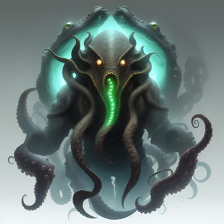 Space rupture?There is a large octopus?Eyes and tentacles glow, tentacled creature mix, cthulhu rising from the ocean, cthulhu squid, cthulu, lovecraftian sea creature, Cthulhu, gigantic cthulhu, photo of cthulhu, leviathan cthulhu squid, cthulu portrait, lovecraftian creature, lovecraftian monster, eldritch god
