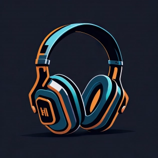 pair of headphones| game icon| logo| polished| appgamekit| (cartoon:2)| aesthetics| 16k| graphic| render