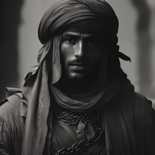 arafed man in a turban and a chain around his neck, handsome prince of persia, portrait of bedouin d&D, arabian samurai, tuomas korpi and wlop, Handsome man, cinematic portrait, by Adam Marczy?ski, dramatic cinematic portrait, tuareg, by Abdullah G�rguri, portrait shot, maximum quality, Realstic, photo-realistic, maximum quality, A Masterpiece, anextremelydelicateandbeautiful, extremelydetailed, Fine Detail, Super Detail, A high-resolution, extremelydetailed, Realstic, in ultra-high-definition, maximum quality, in ultra-high-definition, High-quality textures