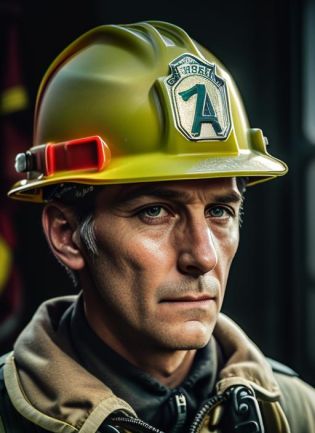 ( <lora:PeterCushingOld:.8>) close up  Portrait photo of (pco1) man with short hair, Detailed face, (perfect green eyes), (realistic matte skin:1.1), perfect body, wearing  ((Firefighter Coveralls, Firefighter Hard Hat, Firefighter Goggles, Firefighter Gloves, Firefighter Backpack)), Modelshoot style, Professional Photography, soft  lighting, PHOTOREALISTIC, Realistic, standing in dark studio background, blurred background, volumetric fog,. RAW, analog style, sharp focus, 8k, HD, DSLR, high quality, Fujifilm XT3, film grain, award winning, masterpiece,