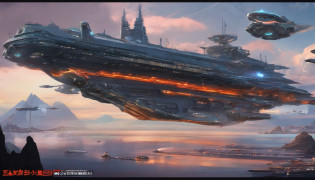 Chinese style?Large flying aircraft carriers??Dragon-shaped decoration????Majesty?Domineering???Full fire