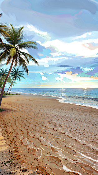 there is a man sitting on a bench on the beach, hawaii beach, breath-taking beautiful beach, sunset beach, palm trees on the beach, serene beach setting, beautiful magical palm beach, tropical beach, sandy beach, beach trees in the background, beautiful beach, at a tropical beach, tropical beach paradise, beach and tropical vegetation, kauai, tropical location