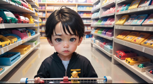 When you go to a toy store, you will go to see toy cars?Lots of nice toy cars?The little boy looked at the toy car on the shelf with a longing expression and picked out the toy car